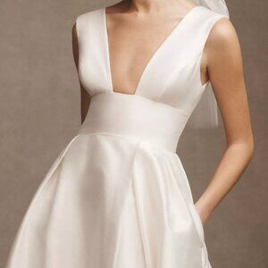 New with Tags/Unaltered - Wtoo by Watters Sami Plunge A-Line Satin Wedding Gown